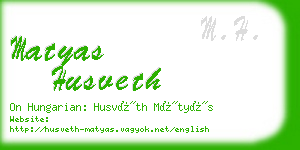 matyas husveth business card